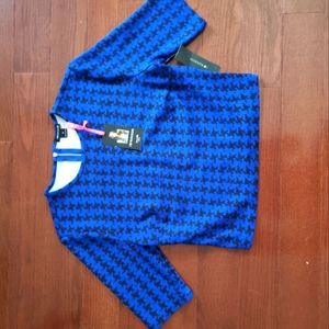 Royal blue and black iheartRonson top